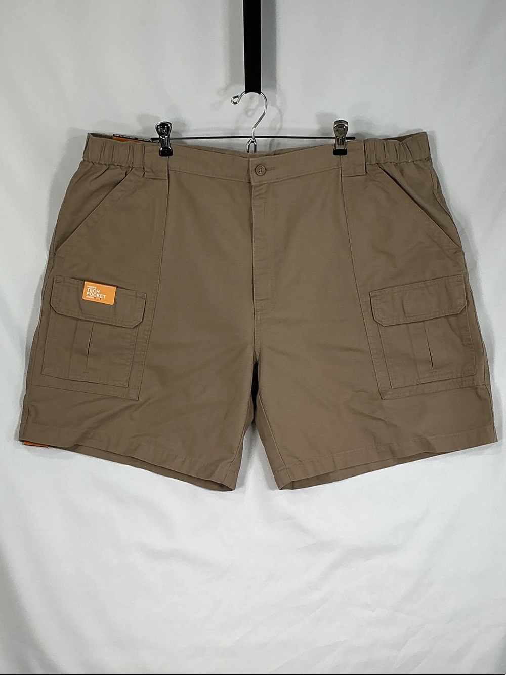 Savane NWT Hiking Short Cargo Elastic Waist UPF 30 Utility Pockets Tan Men 44